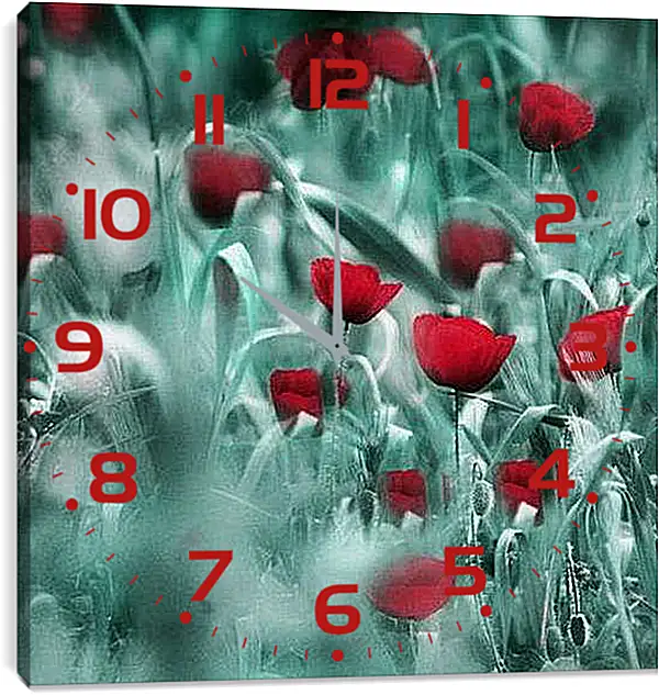 Часы картина - Маки