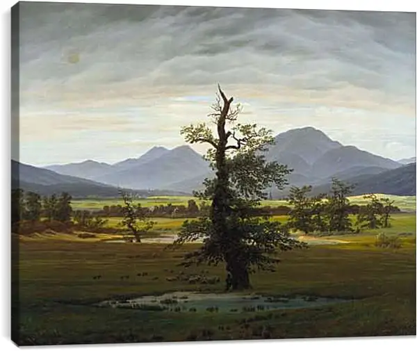 Постер на подрамнике - Деревенский пейзаж в утреннем свете. Каспар Давид Фридрих