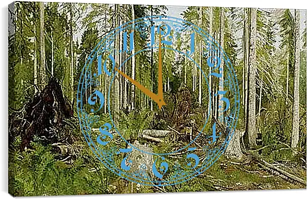 Часы картина - Сосновый лес. Иван Шишкин