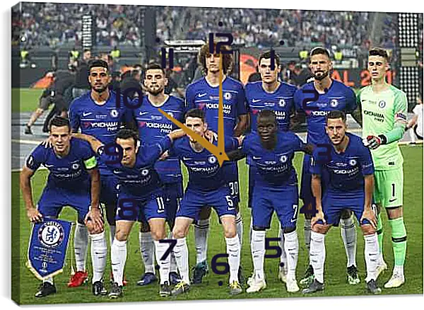 Часы картина - Фото перед матчем ФК Челси. FC Chelsea