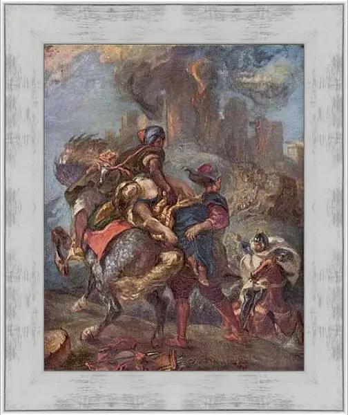 Картина в раме - The Abduction of Rebecca. Эжен Делакруа