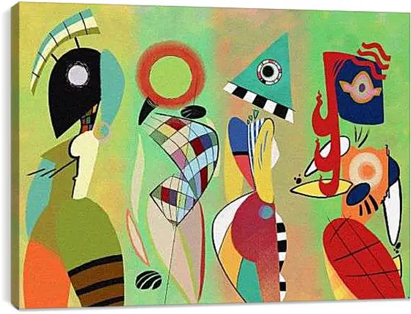 Постер на подрамнике - Дамы Кандинского. Кандинский Василий