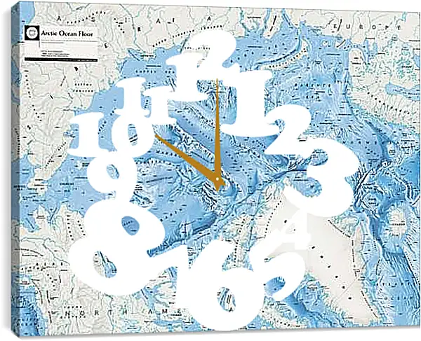 Часы картина - Карта Арктической зоны