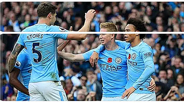 Модульная картина - Празднование гола. Манчестер Сити. Manchester City