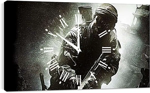 Часы картина - call of duty, soldier, gun