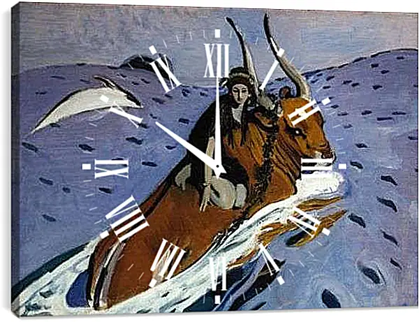 Часы картина - Похищение Европы. Валентин Александрович Серов