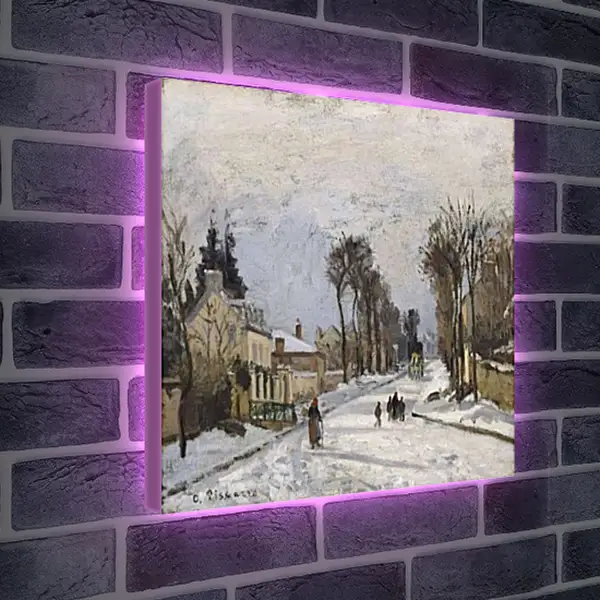 Лайтбокс световая панель - Дорога в Версаль в Лувесьенне. Камиль Писсарро