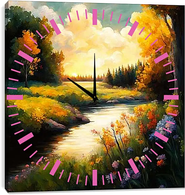 Часы картина - Осенний Пейзаж