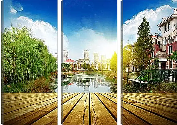 Модульная картина - Bridge river - Мост река