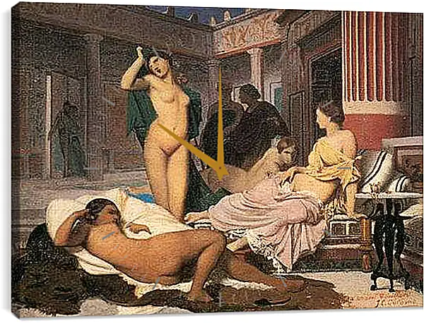 Часы картина - Greek Interior, sketch. Жан-Леон Жером