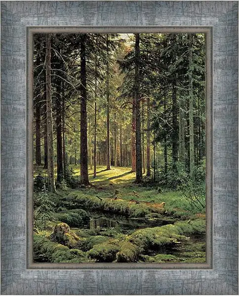 Картина в раме - Хвойный лес. Солнечный день. Иван Шишкин