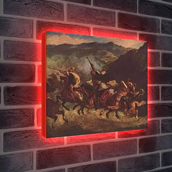 Лайтбокс световая панель - Marokkanische Fantasia. Эжен Делакруа