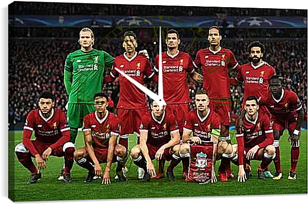 Часы картина - Фото перед матчем ФК Ливерпуль. FC Liverpool