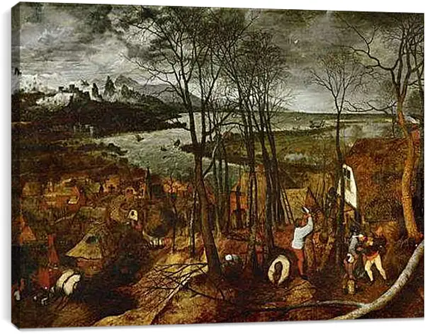 Постер на подрамнике - Пасмурный день. Брейгель Питер Старший