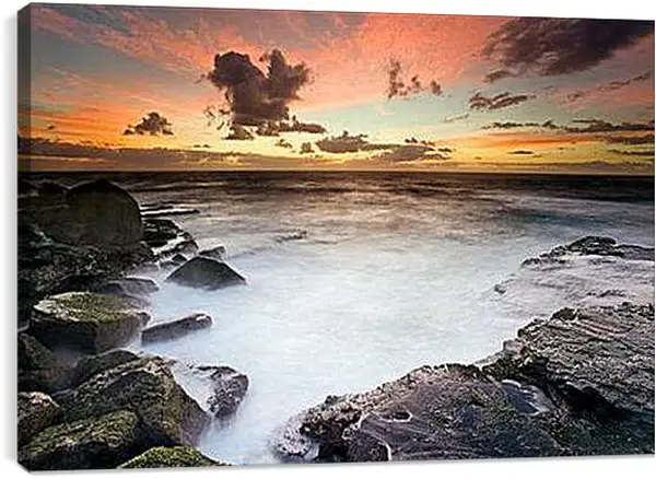 Постер на подрамнике - Закат на море