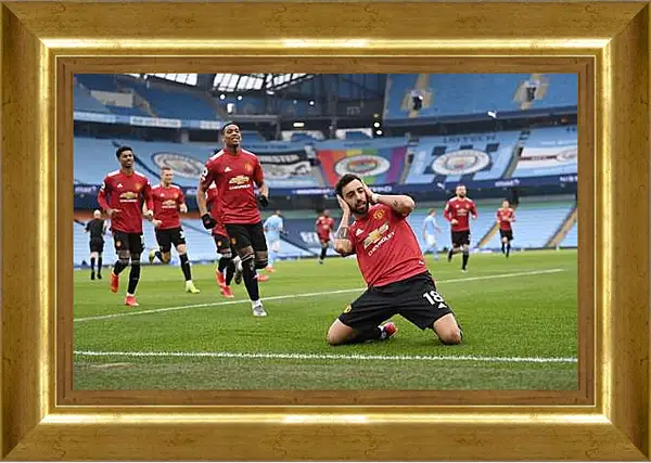 Картина в раме - Празднование гола. Манчестер Юнайтед. Manchester United