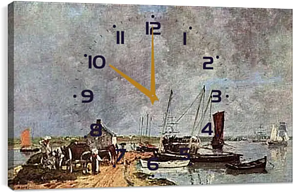 Часы картина - Seehafen. Эжен Буден