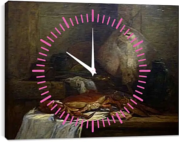 Часы картина - Nature morte a la raie. Эжен Буден