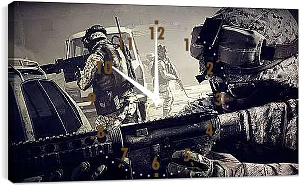 Часы картина - battlefield 3, soldiers, machine