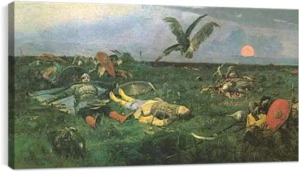 Постер на подрамнике - После побоища Игоря Святославовича. Виктор Васнецов