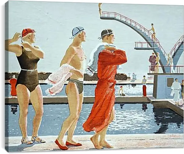 Постер на подрамнике - Водная станция. Александр Дейнека