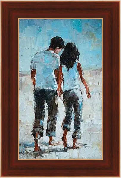 Картина в раме - Пара на берегу