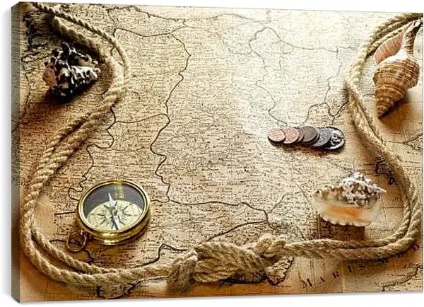 Постер на подрамнике - Карта сокровищ