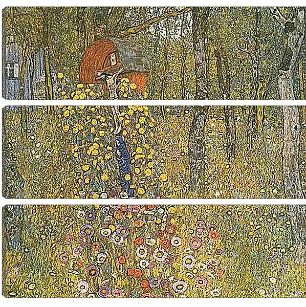 Модульная картина - Bauerngarten mit Kruzifix. Густав Климт