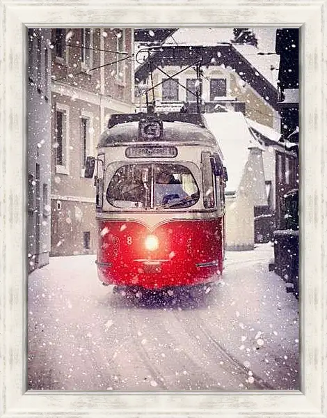 Картина в раме - Зимний трамвай