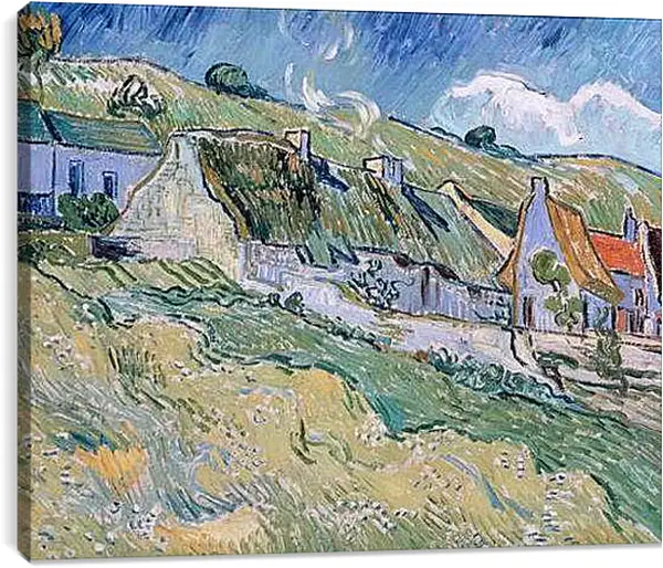 Постер на подрамнике - A Group of Cottages - Группа коттеджей. Винсент Ван Гог