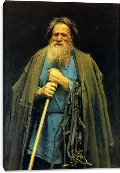 Постер на подрамнике - Крестьянин с уздечкой. Мина Моисеев. Иван Николаевич Крамской