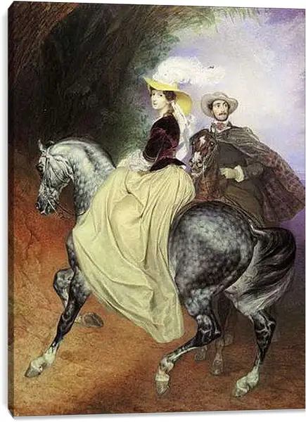 Постер на подрамнике - Всадники. Брюллов Карл Павлович