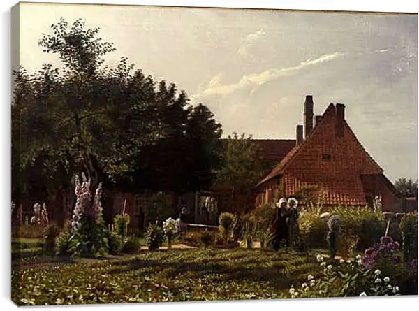 Постер на подрамнике - Grandmother's Garden. Педер Хенрик Кристиан Сартман