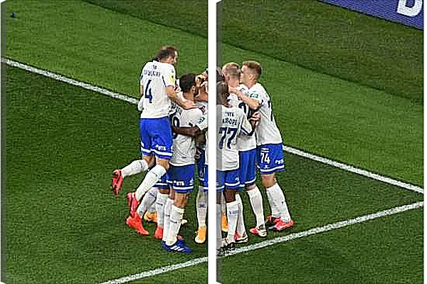 Модульная картина - Празднование гола. ФК Динамо Москва. FC Dynamo Moscow