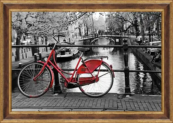 Картина в раме - Красный велосипед
