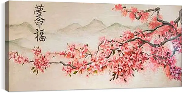 Постер на подрамнике - Ветка сакуры