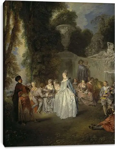 Постер на подрамнике - Венецианский праздник. Жан Антуан Ватто