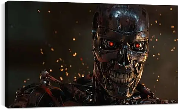 Постер на подрамнике - Череп. Искры. Терминатор