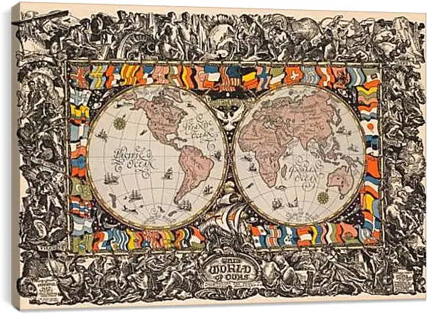 Постер на подрамнике - Историческая карта