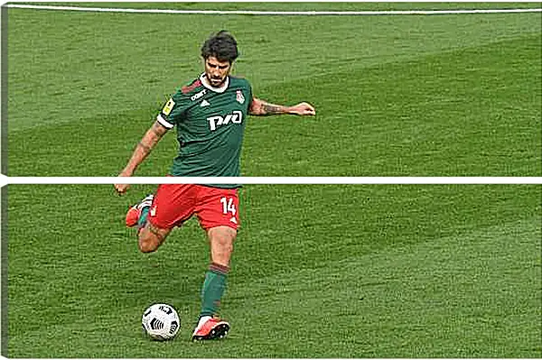 Модульная картина - Ведран Чорлука. ФК Локомотив Москва. FC Lokomotiv Moscow