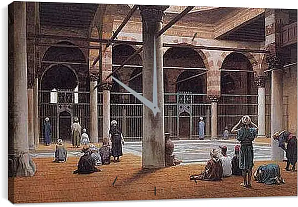 Часы картина - Interior of a Mosque. Жан-Леон Жером