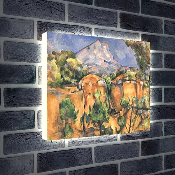 Лайтбокс световая панель - Montagne Sainte-Victoire vue des Carrieres de Bibemus (vers). Поль Сезанн