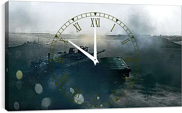 Часы картина - battlefield 3, tanks, mountain