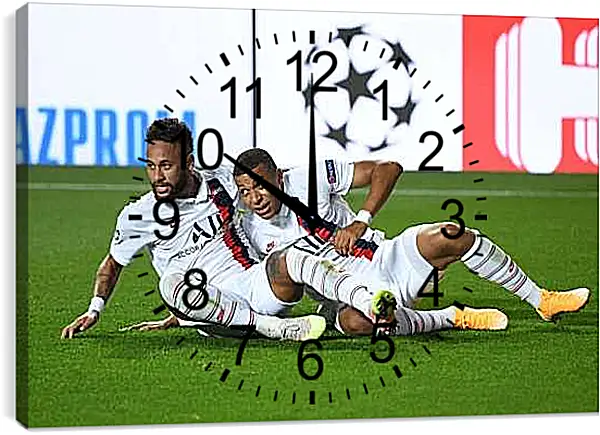 Часы картина - Неймар и Мбаппе