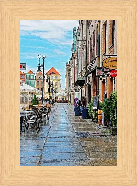 Картина в раме - Европейская улочка