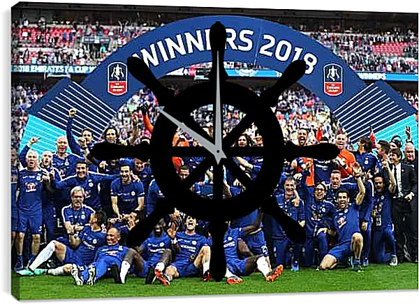 Часы картина - Победа в кубке Англии. ФК Челси. FC Chelsea