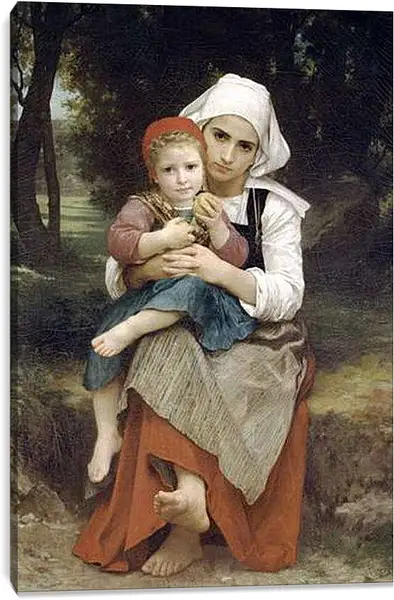 Постер на подрамнике - Frere et Sour Bretons. Брат и сестра, бретонцы. Адольф Вильям Бугро