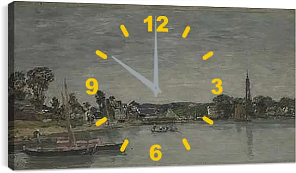 Часы картина - Hopital-Camfrout, Brittany. Эжен Буден