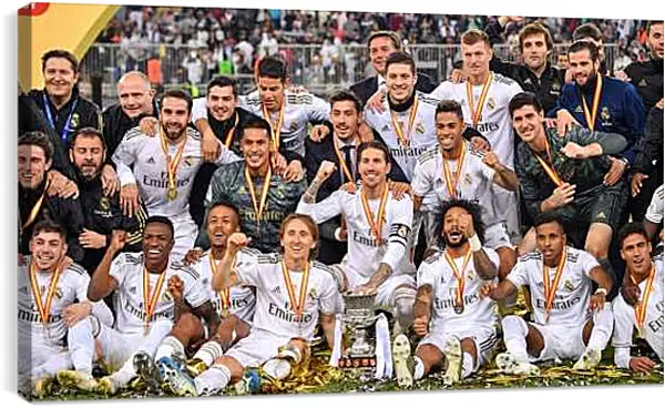 Постер на подрамнике - Победа в суперкубке Испании. Реал Мадрид. Real Madrid