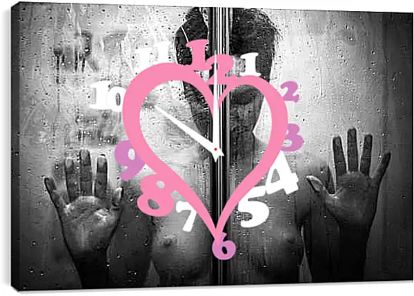 Часы картина - Девушка в душевой кабине